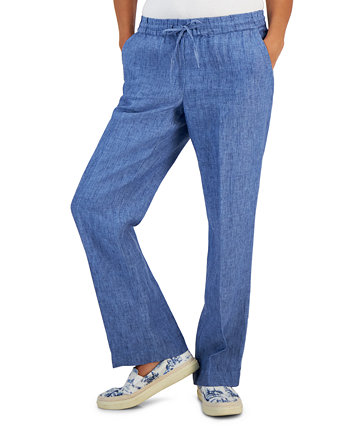Миниатюрные брюки из 100% льна с завязками, созданные для Macy's Charter Club