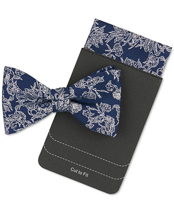 Men's Floral Pre-Tied Bow Tie & Pocket Square Set Tallia