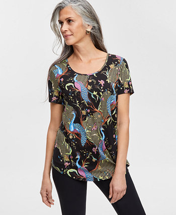 Women's Printed T-Shirt, Created for Macy's J&M Collection