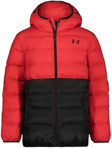 Under Armour Boys' Pronto Colorblock Puffer Jacket, Mid-Weight, Zip Up Closure, Repels Water Under Armour