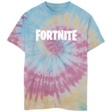 Классическая футболка с логотипом Tie Dye и графическим рисунком Fortnite в оттенках серого для мальчиков 8–20 лет Fortnite