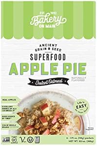 Bakery On Main, Gluten-Free Instant Oatmeal, Vegan & Non GMO - Apple Pie, 10.5oz (Pack of 1) Bakery On Main