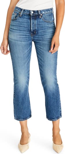 Расклешенные джинсы Josie с завышенной талией и необработанным краем ETICA