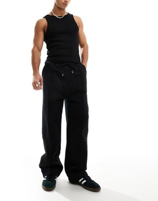 ASOS DESIGN heavyweight oversized wide leg sweatpants in black  ASOS DESIGN