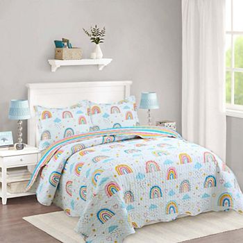 Marcielo Kids Quilt Bedspread Set For Teens Girls Bedding Rainbow MarCielo