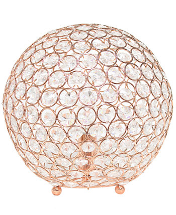 Настольная лампа Elipse 10 дюймов с хрустальным шаром и блестками Elegant Designs