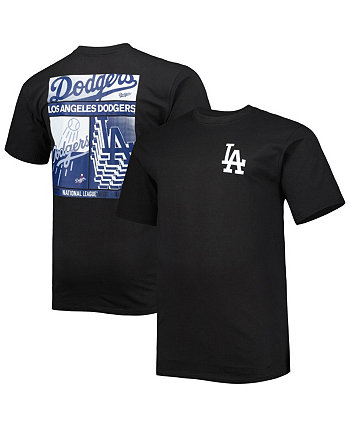 Мужская черная двусторонняя футболка Los Angeles Dodgers Big and Tall Profile