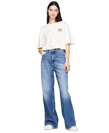 Women's Oversized Cropped Summer Flag T-Shirt Tommy Jeans
