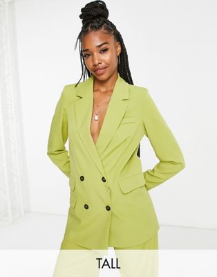 Extro & Vert Tall oversized blazer with pocket detail in olive - part of a set  Extro & Vert Tall