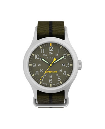 Мужские часы Expedition Sierra с зеленым тканевым ремешком, 40 мм Timex