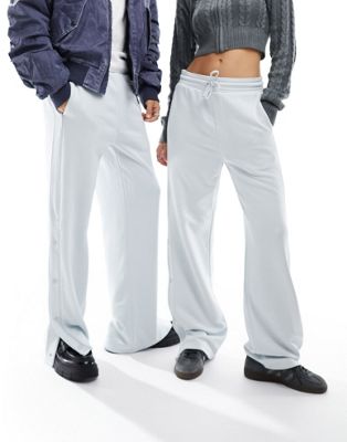 Серебристо-серые спортивные штаны унисекс Weekday Raheem с боковыми кнопками эксклюзивно для ASOS Weekday