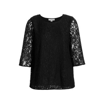 Flora Lace Relaxed-Fit Tunic Caroline Rose, Plus Size