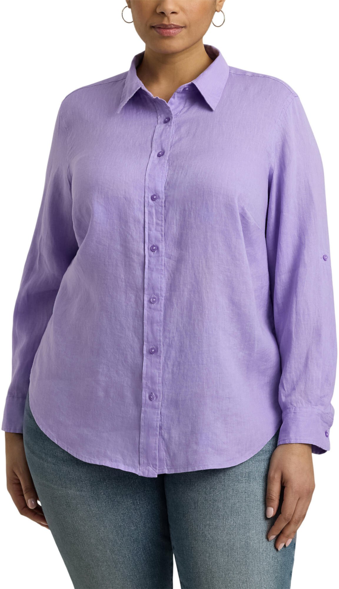 Женская Льняная Рубашка на Заклепках LAUREN Ralph Lauren LAUREN Ralph Lauren