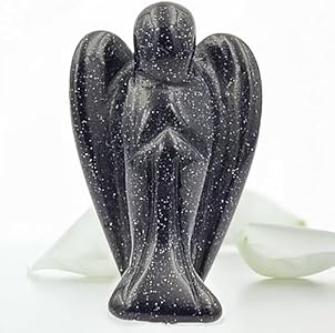 Original Pocket Guardian Angel with Serenity Prayer Card - Blue Goldstone Healing Stone Figurine Statue - Spiritual Gift for Yourselves and Your Loved Ones Earth Therapy