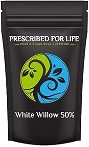 Prescribed For Life White Willow Powder 50% Salicin | Pure White Willow Bark Extract | Natural Salix Alba Extract for Comfort & Ease | Gluten Free, Vegan, Non-GMO (2 oz / 56 g) Prescribed For Life