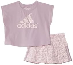 adidas baby-girls 2 Piece Ruffle Skort & T-shirt Skirt Set Adidas