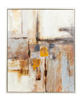 Картина на холсте в абстрактной рамке с серебристой рамкой, 40 x 1 x 40 дюймов Rosemary Lane