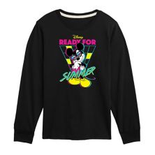 Disney's Mickey Mouse Boys 8-20 Ready For Summer Long Sleeve Graphic Tee Dinsey