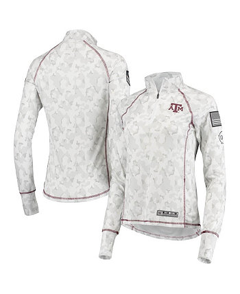 Женская белая куртка Texas A&M Aggies OHT в стиле милитари с арктическим камуфляжным принтом и молнией 1/4 Colosseum