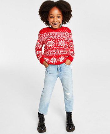 Праздничный свитер Fair Isle для маленьких девочек Holiday Lane, созданный для Macy's Charter Club