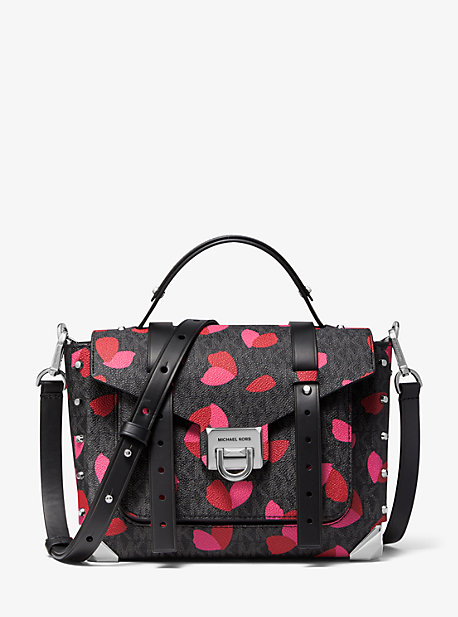 Manhattan medium petal top logo satchel