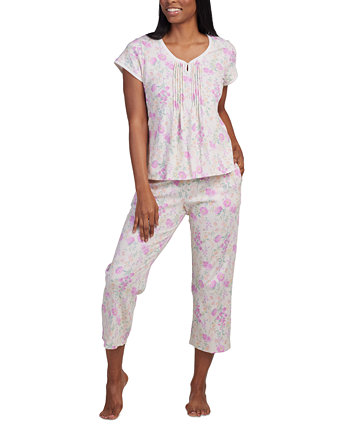 Women's 2-Pc. Cropped Floral Pajamas Set Miss Elaine