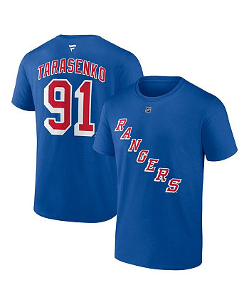 Мужская футболка с логотипом Владимира Тарасенко Royal New York Rangers Authentic Stack с именем и номером Fanatics