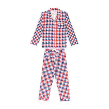 Women's Houndstooth Flannel Long Set SANT AND ABEL