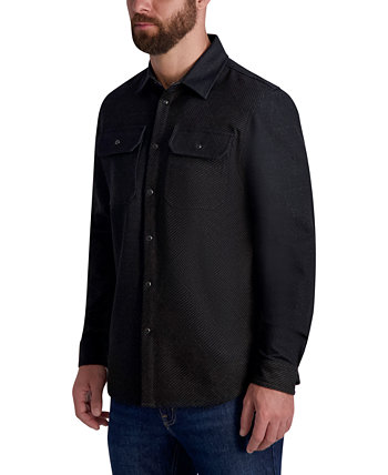 Мужская куртка-рубашка в клетку с длинными рукавами и понте из понте Karl Lagerfeld Paris