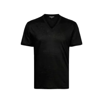 Linen V-Neck T-Shirt John Varvatos