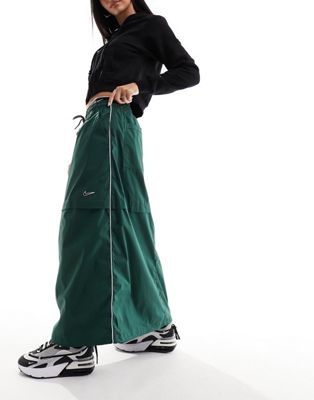 Nike Streetwear woven parachute skirt in dark green Nike