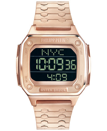 Цифровые часы Hyper Shock с браслетом из нержавеющей стали с оттенком розового золота, 44 мм Philipp Plein
