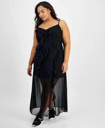 Шифоновое платье макси больших размеров с оборками, созданное для Macy's Bar III