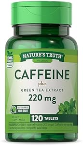 Nature's Truth Caffeine Pills | 220mg | 120 Count | with Green Tea Extract | Vegetarian, Non-GMO & Gluten Free Supplement Nature's Truth