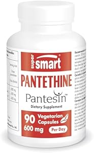 Supersmart - Pantesin Pantethine 600 mg per Day (Pantothenic Acid) - Active Vitamin B5 Supplement | Non-GMO & Gluten Free - 90 Vegetarian Capsules (Вегетарианские капсулы) Supersmart