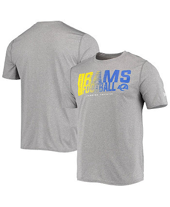 Мужская серая меланжевая футболка Los Angeles Rams Combine Authentic Game On New Era