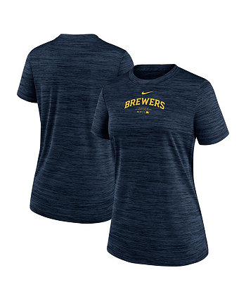 Women's Navy Milwaukee Brewers Authentic Collection Velocity Performance T-shirt Nike