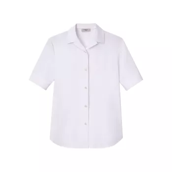 Slim Cotton-Blend Shirt Lafayette 148 New York