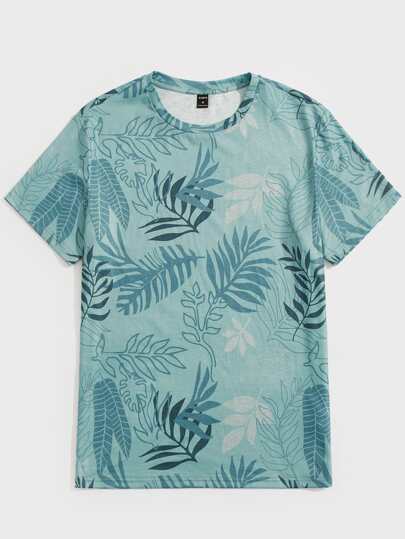 SHEIN для мужчины Пижамная футболка с тропическим принтом SHEIN