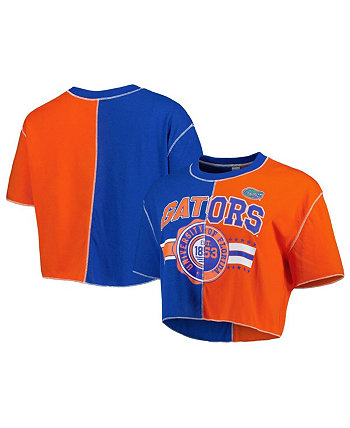 Женская укороченная футболка с цветными блоками Royal, оранжевая Florida Gators ZooZatz