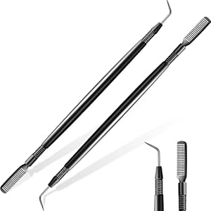 Chumia 2 Pieces Eyelash Lift Perm Tool Lash Separator Tint Tool Stainless Steel Metal Lash Lift Rods Tool for Eyelash Eyebrow Perming Tinting Curling Extensions Supplies (Black) Chumia