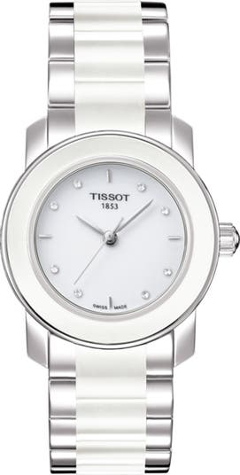 Женские часы Cera с бриллиантовым браслетом, 28 мм, 0,034 карата Tissot