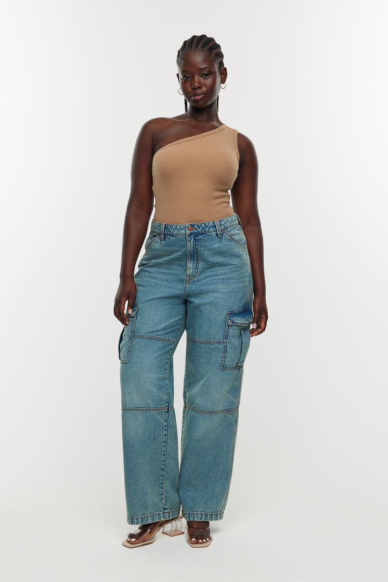 Прямые джинсы карго с пышной посадкой H&M