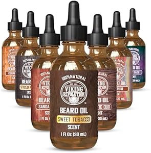 Viking Revolution Bay Rum Beard Oil for Men - Natural Softener and Conditioner with Argan & Jojoba Oils for Strengthening and Moisturizing Viking Revolution