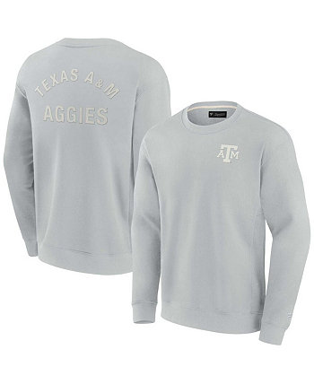 Мужской и женский серый супермягкий пуловер Texas A&M Aggies Crew Sweatshirt Fanatics Signature