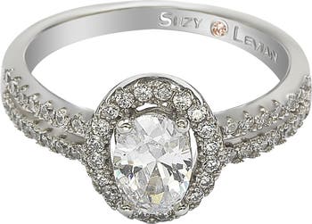 Свадебное кольцо овальной огранки из стерлингового серебра Suzy Levian