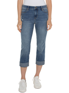 Укороченные джинсовые джинсы Charlie со средней посадкой и широкими закатанными манжетами (24 дюйма) Liverpool Los Angeles