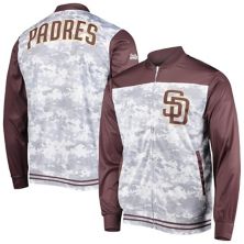 Мужская коричневая куртка с молнией во всю длину и камуфляжем Stitches San Diego Padres Stitches