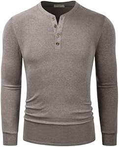 Derminpro Men's Henley Cotton Casual Short/Long Sleeve Lightweight Button T-Shirts Derminpro