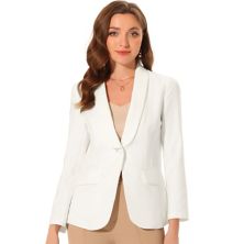 Женский блейзер с шалью и лацканами, с длинными рукавами и карманами, рабочая офисная куртка, блейзеры ALLEGRA K